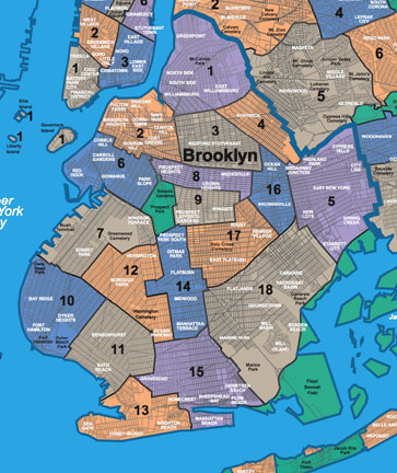 Brooklyn Neighborhood Map With Streets Department Of Sociology Brooklyn College